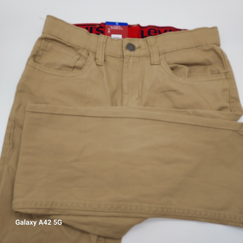 Levi's Boys 511 Slim Fit Stretch Twill Pants Harvest Gold Tan Size 12 92P405